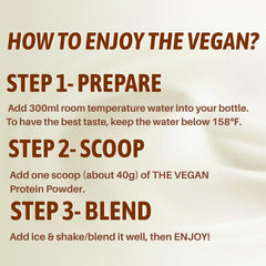 THE VEGAN vanilla protein shake in glass promises smooth, lactose-free nutrition
