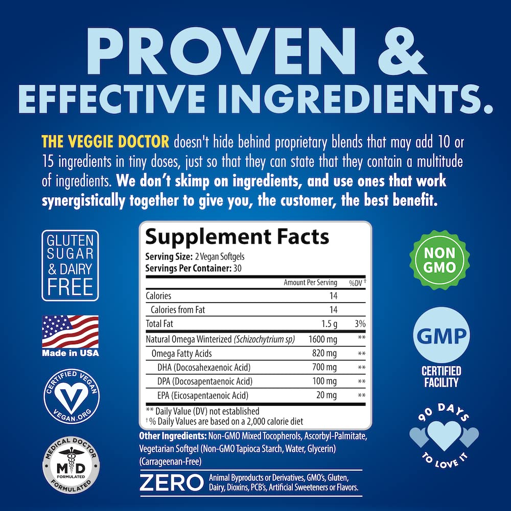The Veggie Doctor softgels close-up highlighting flavorless, easy-to-digest prenatal DHA for sensitive stomachs.