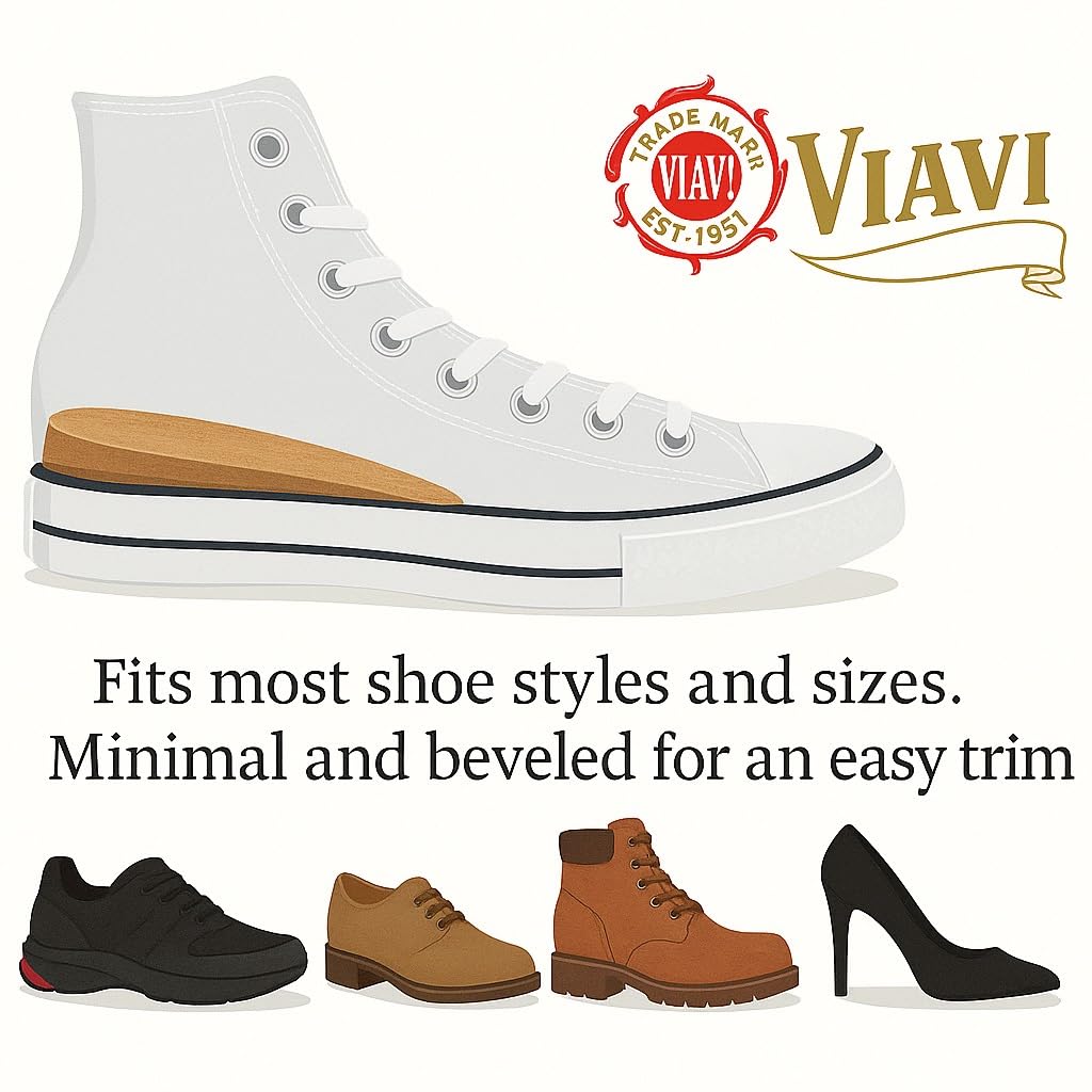 The Viavi Cork Heel Lift beveled edge for a seamless shoe fit.