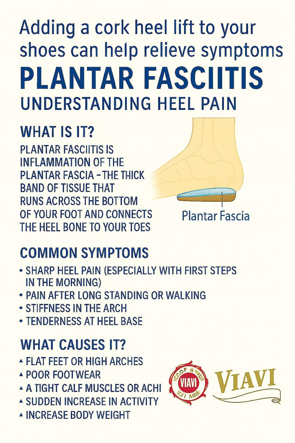 The Viavi Cork Heel Lift USA-made for everyday durability and comfort.