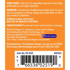 The Vitamin Shoppe Collagen Type II bottle pour demonstrates daily intake convenience.