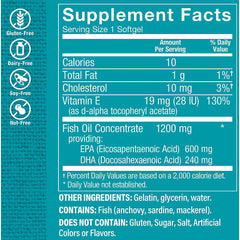The Vitamin Shoppe Omega 3 bottle pouring for daily heart and brain support