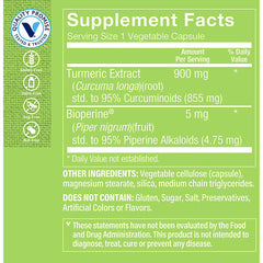 The Vitamin Shoppe Turmeric Curcumin 900MG capsules ready to take for daily support.