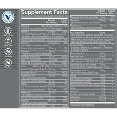 The Vitamin Shoppe Ultimate Man Multivitamin label closeup highlights essential vitamins for daily wellness