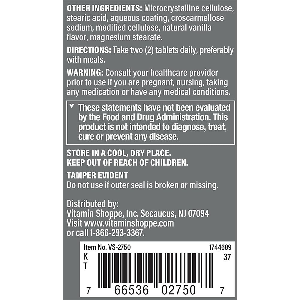 The Vitamin Shoppe Ultimate Man Multivitamin tablets pouring from bottle for easy daily intake