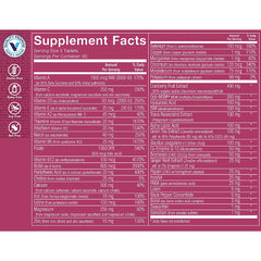 The Vitamin Shoppe Ultimate Woman's Gold Multivitamin bottle back label shows ingredients for informed use.