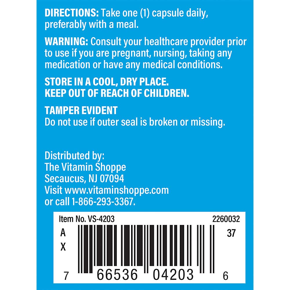 The Vitamin Shoppe Vitamin D3 K2 5000 IU capsules closeup emphasizing easy daily use.