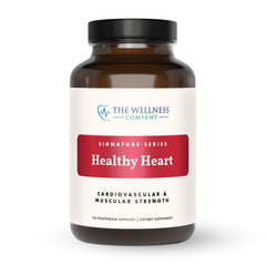 The Wellness Company Healthy Heart bottle with capsules for cardiovascular support.