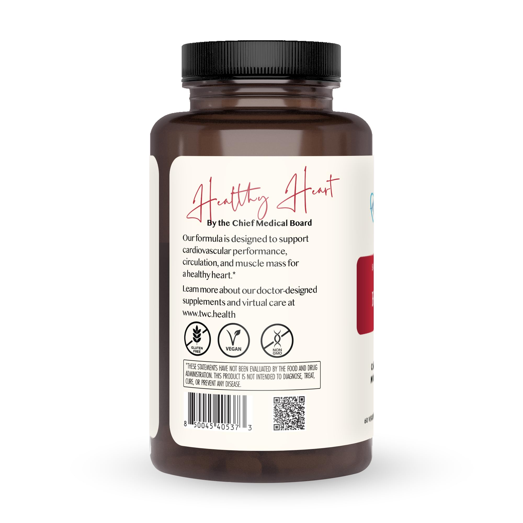 The Wellness Company Healthy Heart capsules close-up, showing convenient twice-daily dosing.