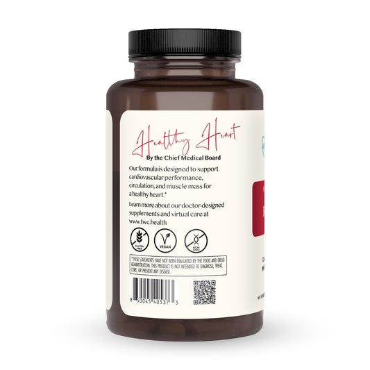 The Wellness Company Healthy Heart capsules close-up, showing convenient twice-daily dosing.