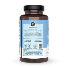 The Wellness Company magnesium glycinate citrate capsules closeup highlighting cramp relief potential.