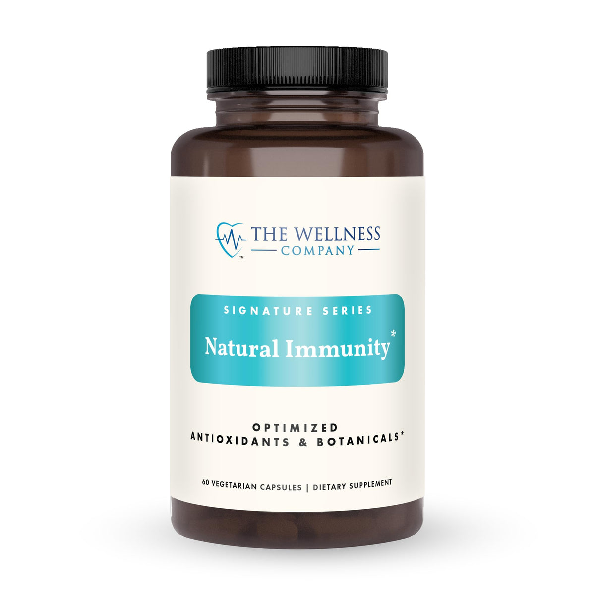 The Wellness Company Natural Immunity bottle with 60 capsules for daily immune balance.