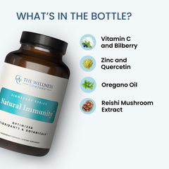 The Wellness Company Reishi mushroom capsules illustrating natural wellness support.