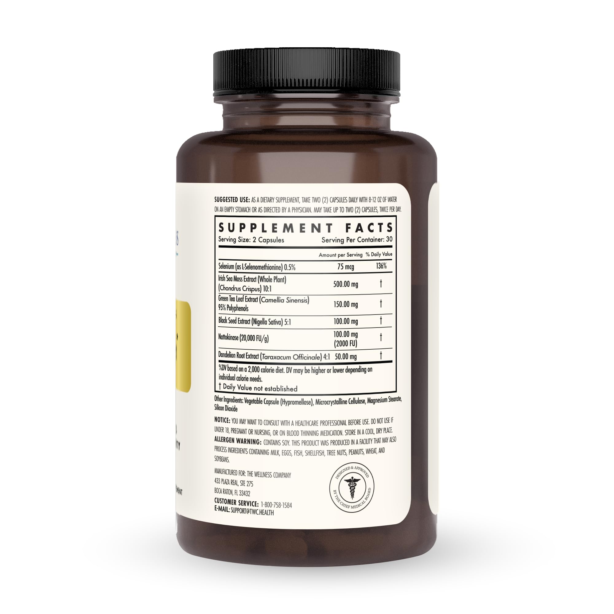 The Wellness Company Spike Support capsules being poured to show two-capsule dose