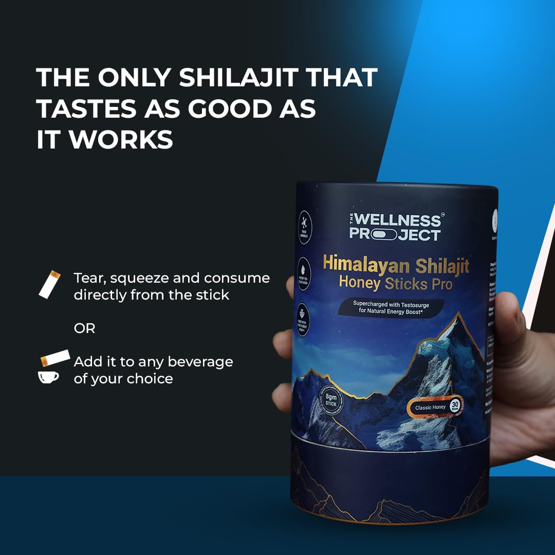 The Wellness Project Himalayan Shilajit Honey Sticks Pro serving with yogurt or tea usage
