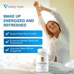 Close-up of Youthful Sleep capsules illustrating small, easy-to-swallow pills.