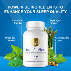 Packaging open reveals easy access to Youthful Sleep capsules.