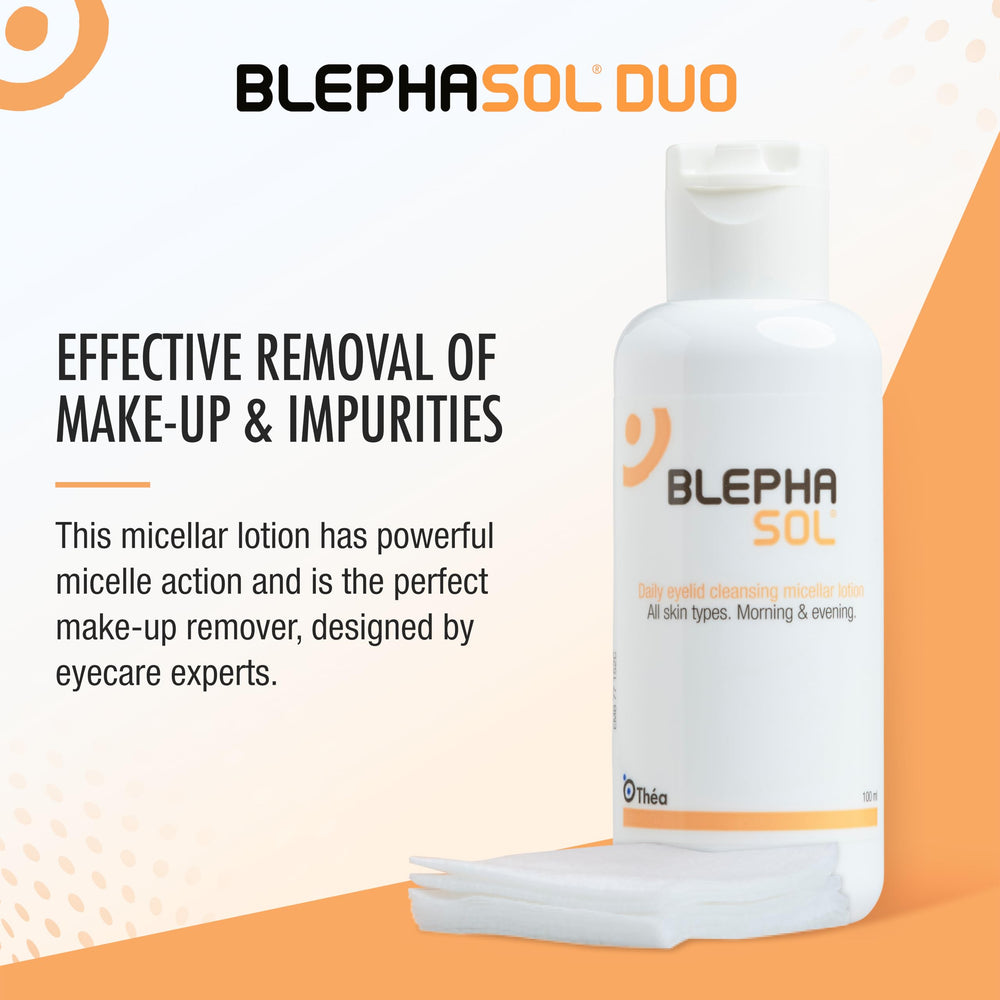 THEA PHARMA Blephasol Duo sensitive-eyes-use close-up suggests comfort.