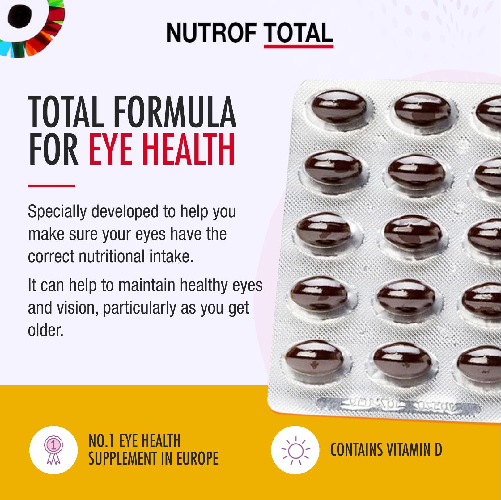 Nutrof Total blister-pack protects capsules for freshness