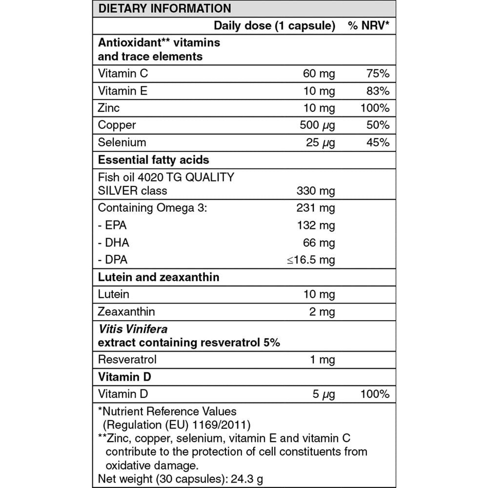 Nutrof Total lutein and zeaxanthin capsules emphasize essential nutrients