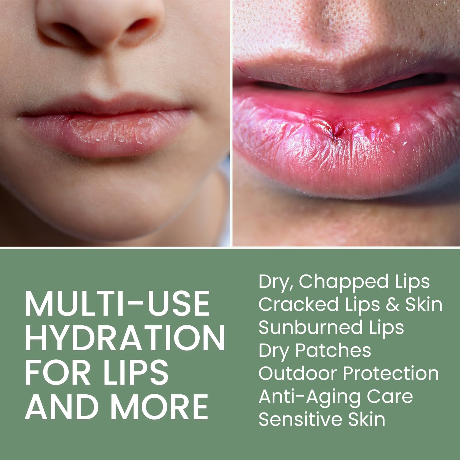 THENA Lip Balm application swatch demonstrates smooth, non-greasy finish
