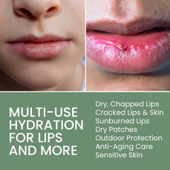 THENA Lip Balm application swatch demonstrates smooth, non-greasy finish
