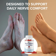 The Nerve Brand gummies pour showing texture, a tasty daily nerve health option.
