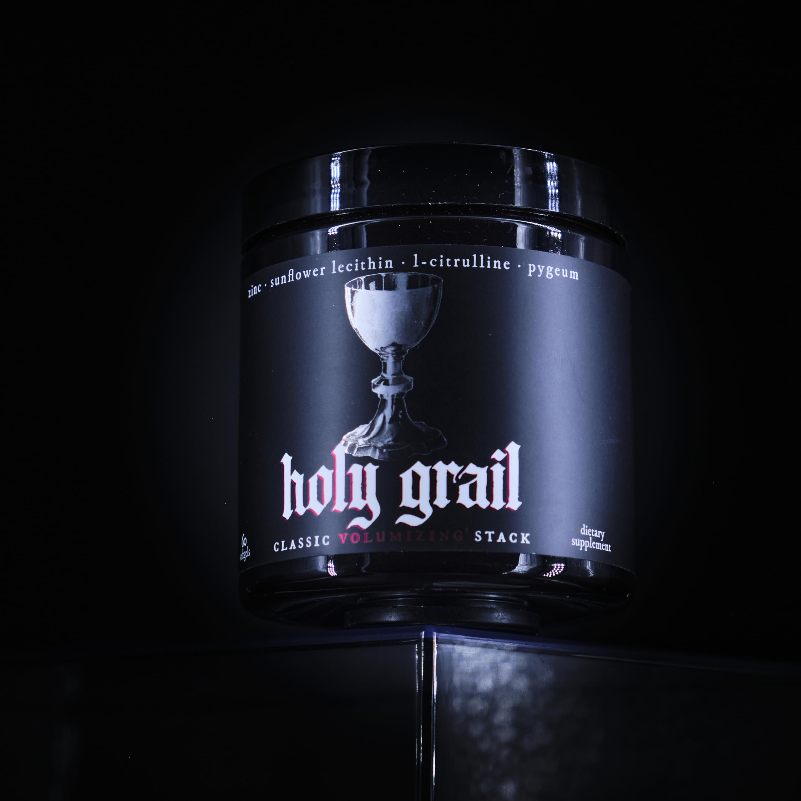 Theorycraft Holy Grail ingredients including sunflower lecithin showcased.