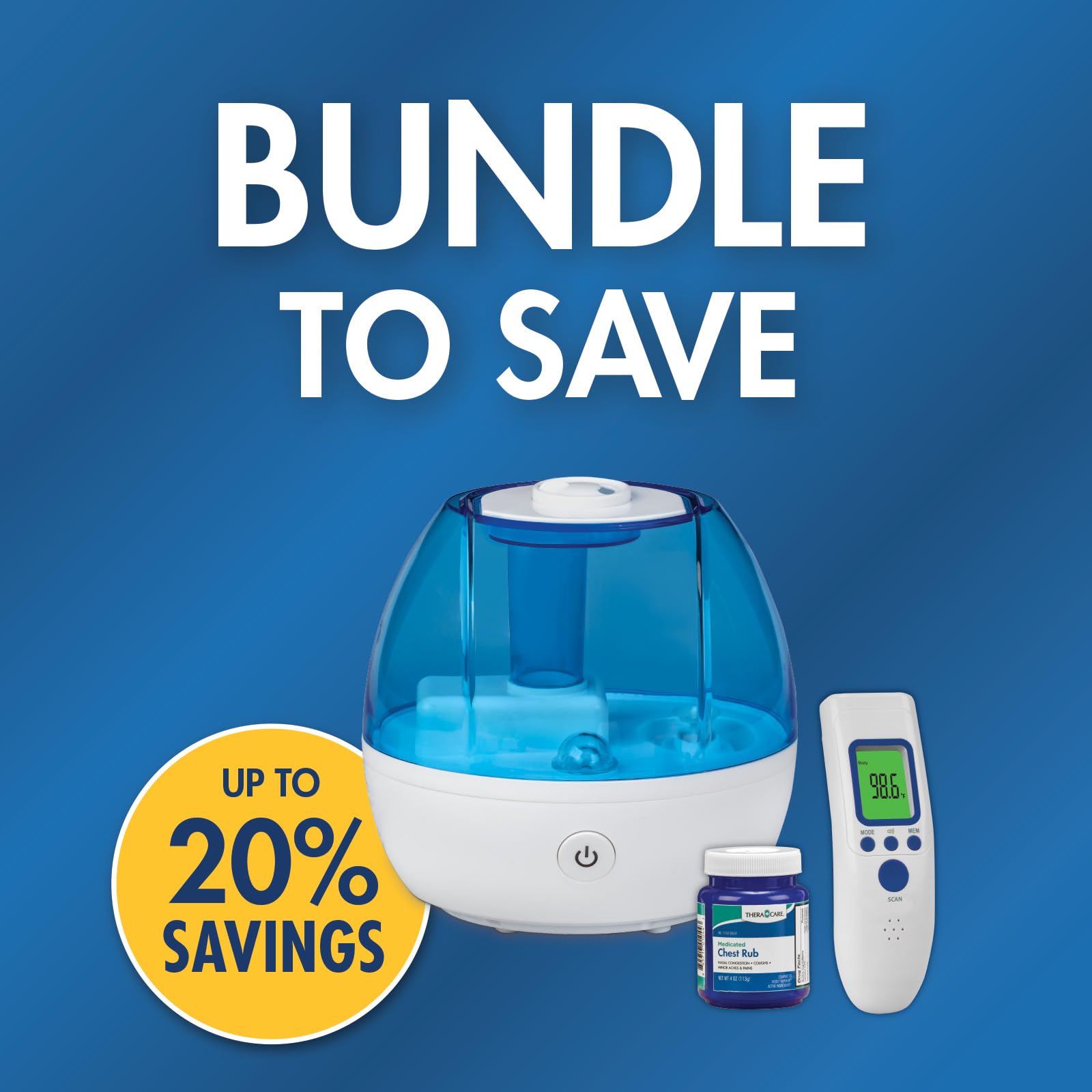 Thera Care cool mist humidifier in room setup demonstrates lasting humidity.