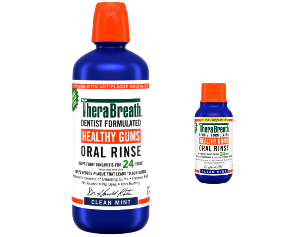 TheraBreath Healthy Gums Mouthwash bottle front for daily fresh breath