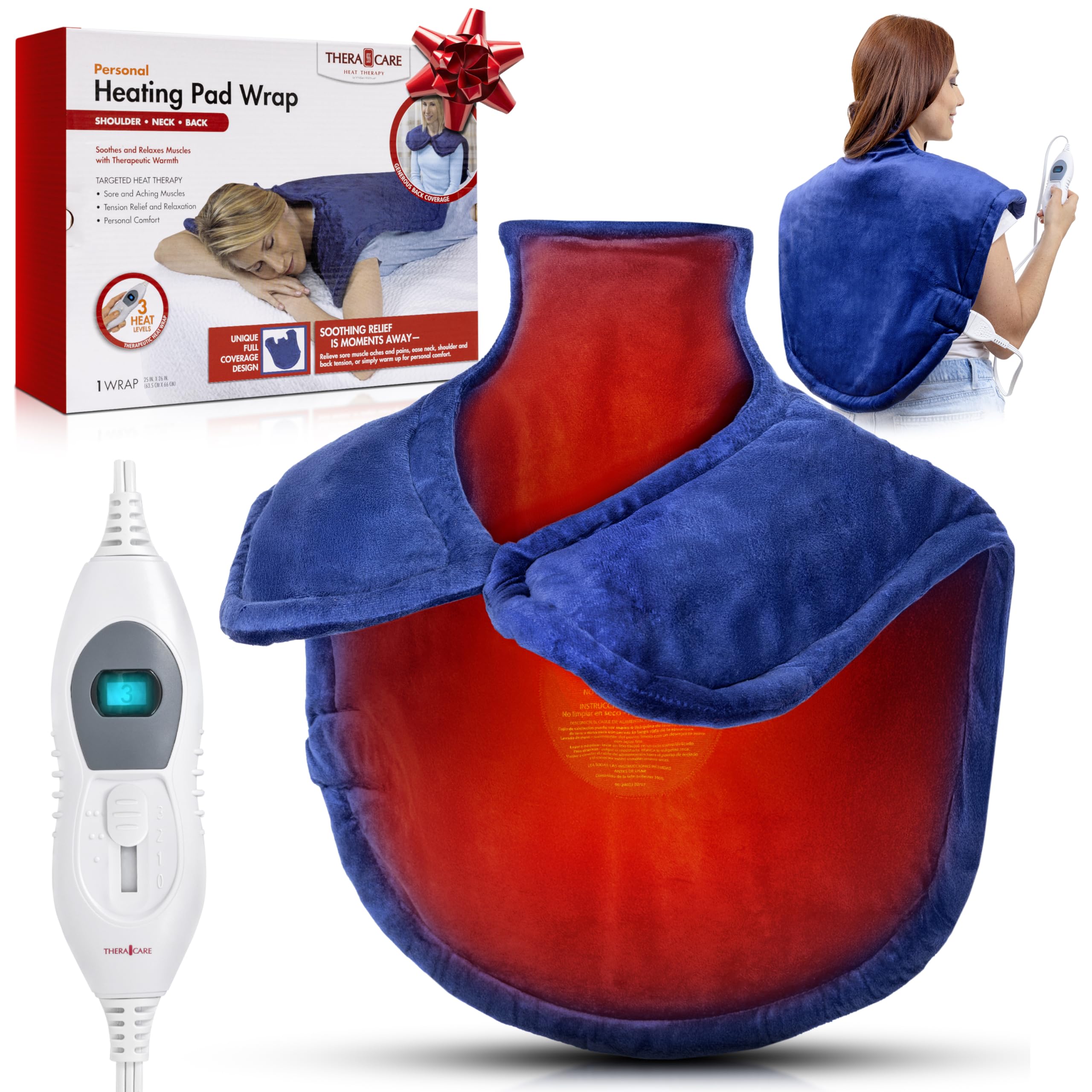 Thera Care heating pad in reusable micro-plush fabric for soft, comfortable warmth.