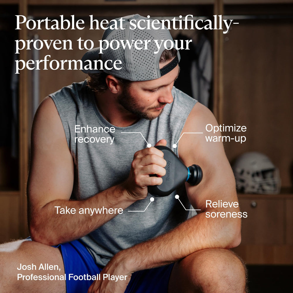 TheraGun Mini Plus warming up quickly for fast relief