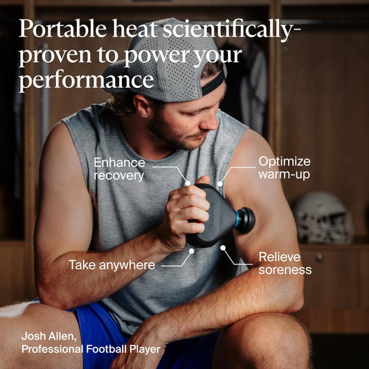TheraGun Mini Plus warming up quickly for fast relief