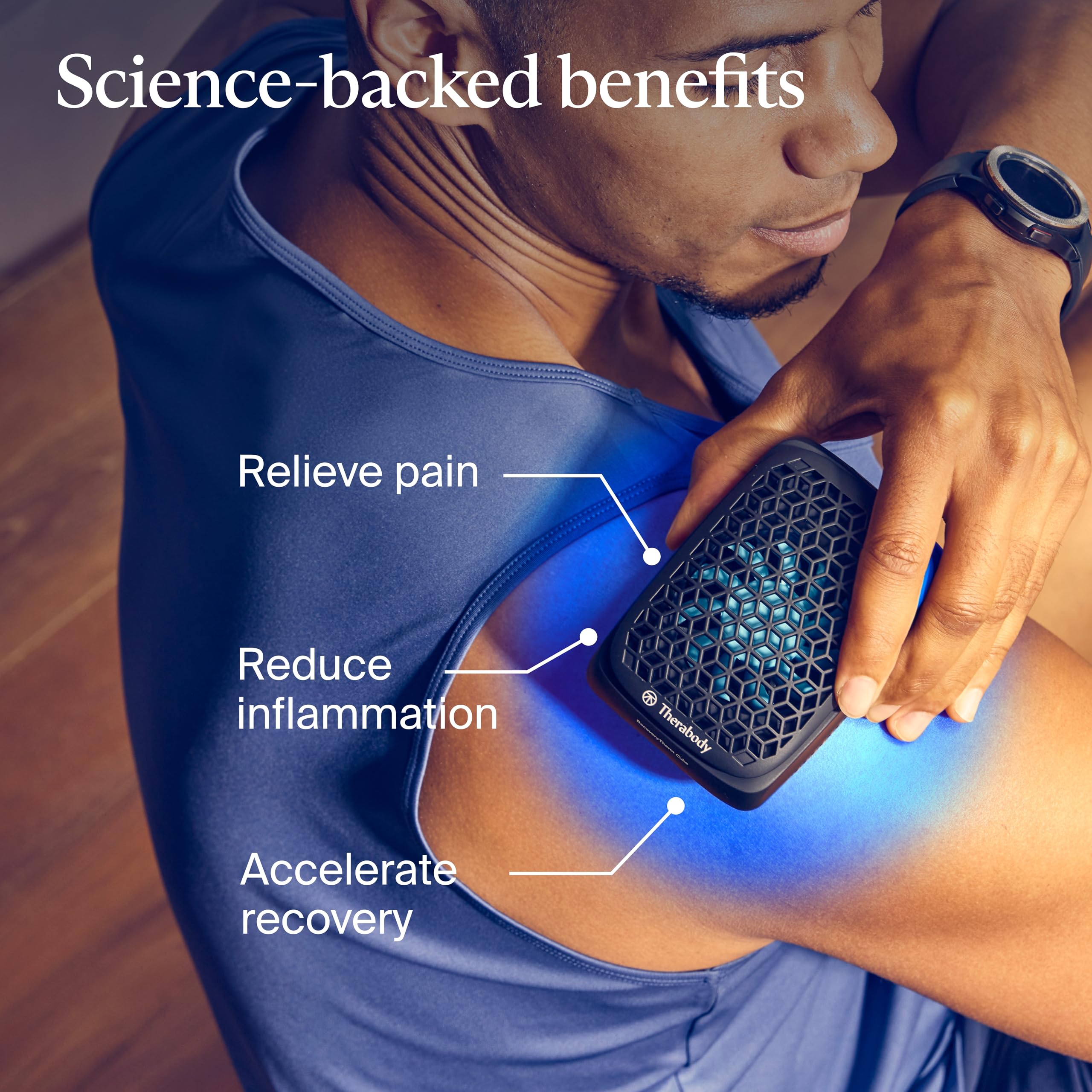 TheraGun RecoveryTherm Cube heat therapy soothing tired muscles after workouts