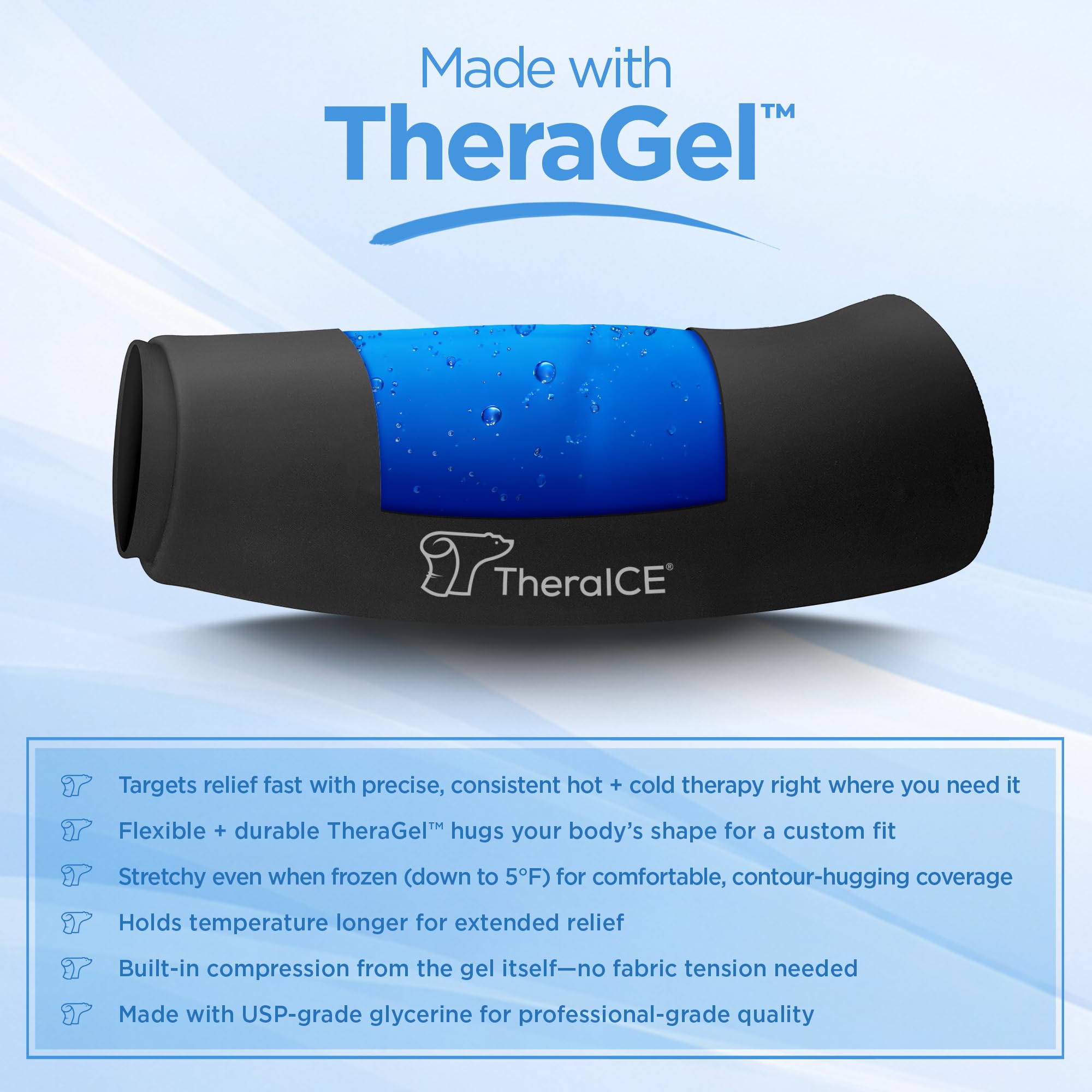TheraICE athlete elbow wrap shown during sport for elbow recovery