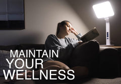 TheraLite Aura Qi Light Lamp featuring alarm clock and USB port for morning routine