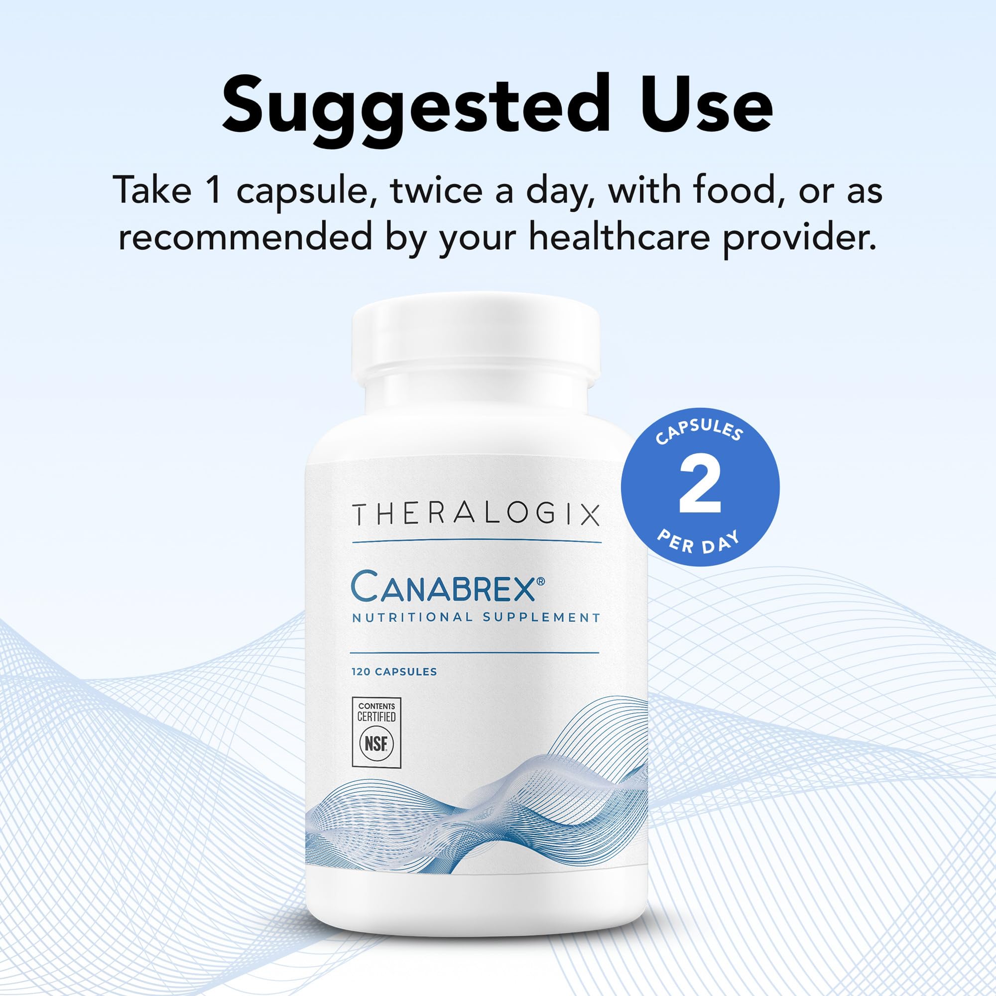 Theralogix Canabrex NSF Certified label on the bottle