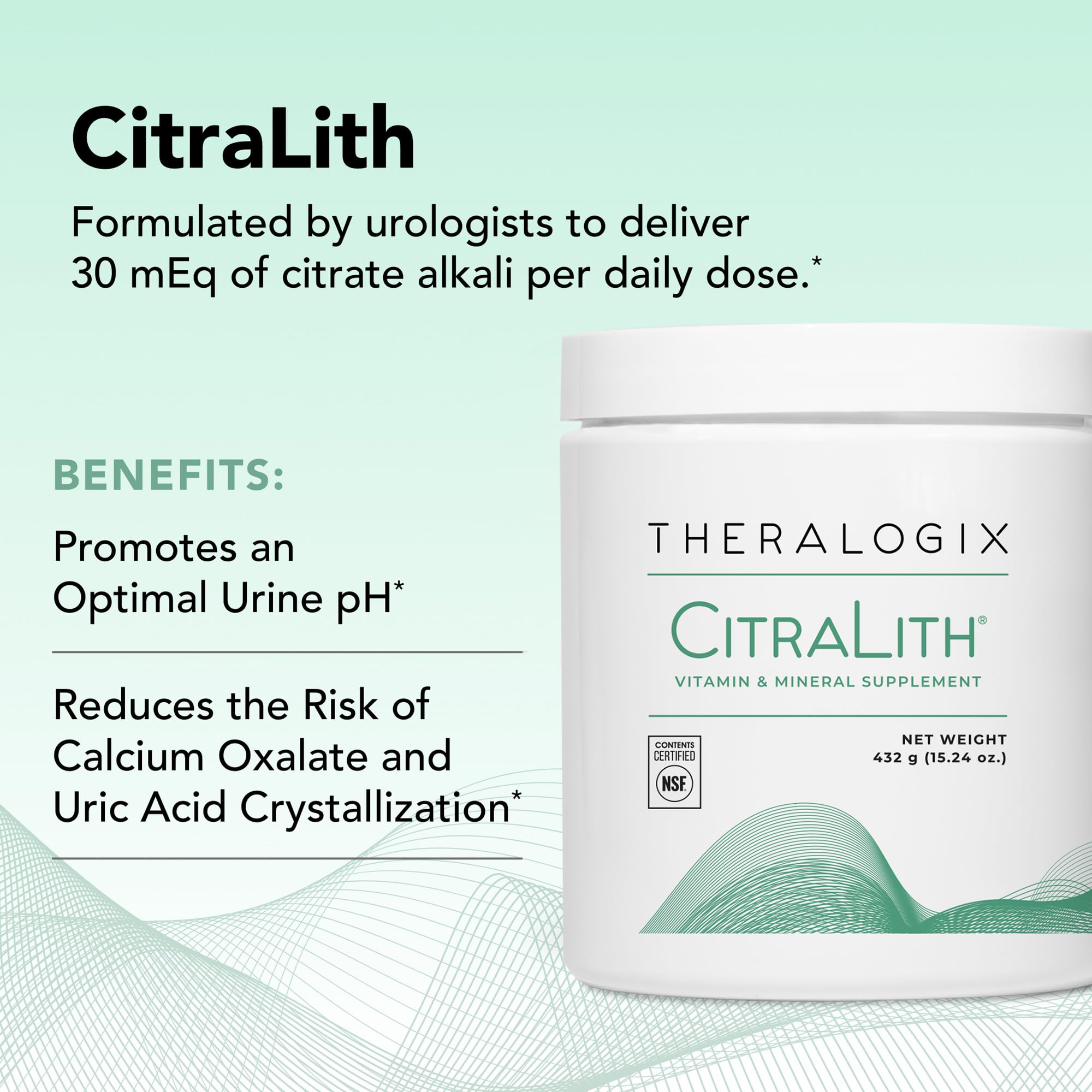 Close-up of CitraLith powder texture for mixing in beverages