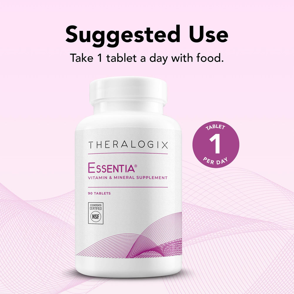 Theralogix Essentia bottle close-up highlighting premium ingredients and NSF certification