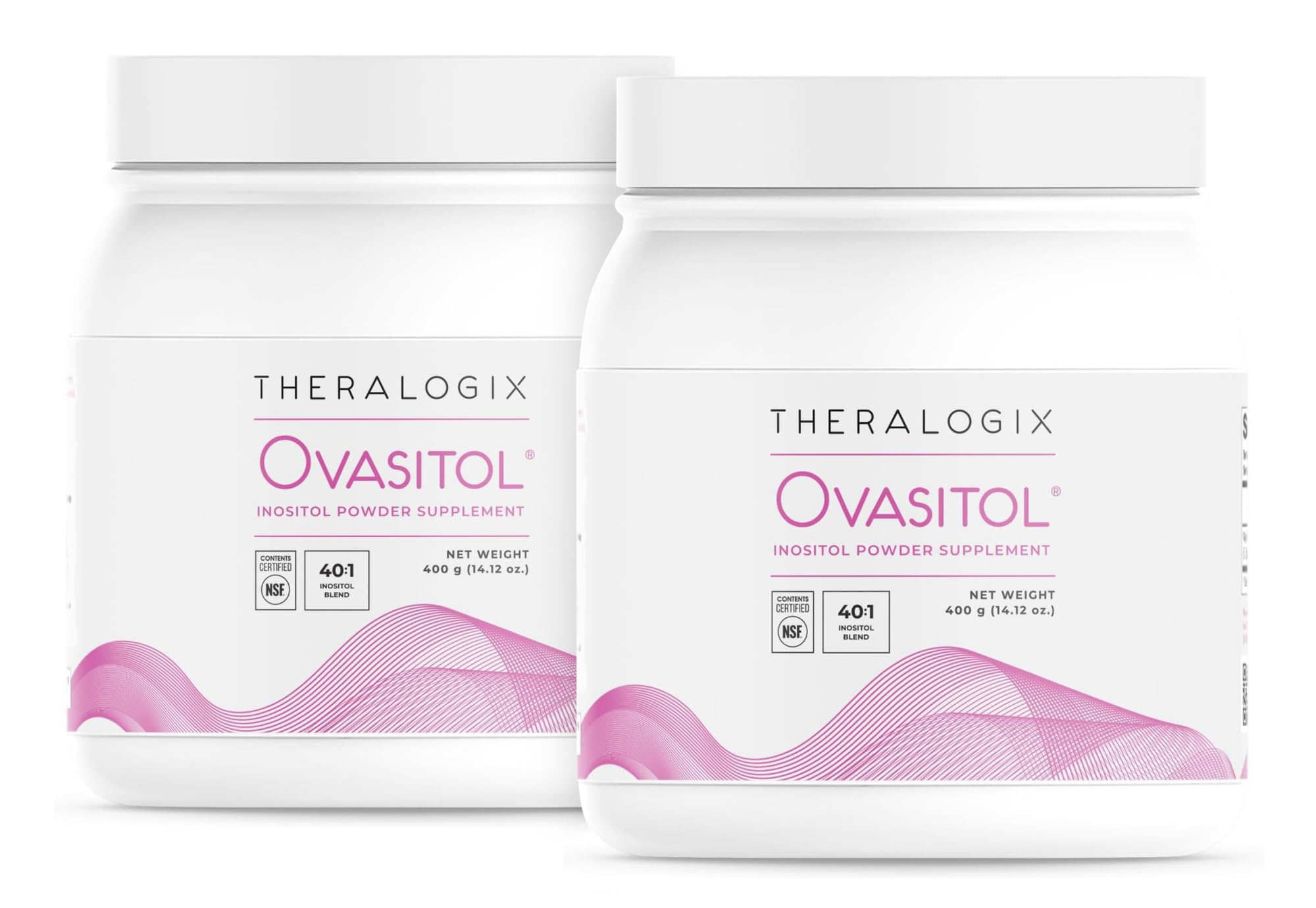 Theralogix Ovasitol bottle front view for daily hormone support.