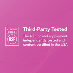 Theralogix Ovasitol NSF label emphasizes purity and third-party testing.