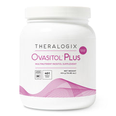 Theralogix Ovasitol Plus bottle on a clean surface, ready for daily use.