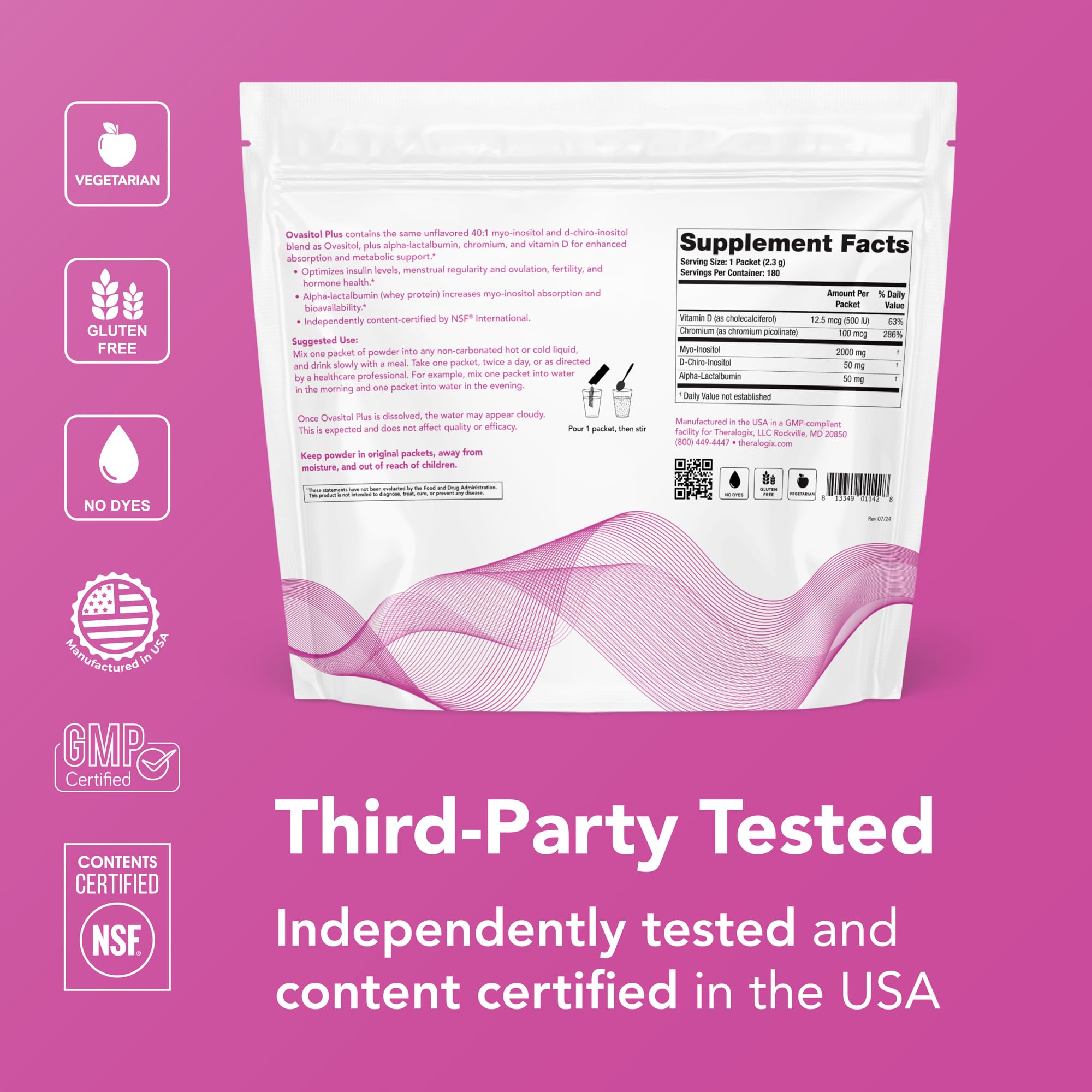 Chromium picolinate shown on Ovasitol Plus label