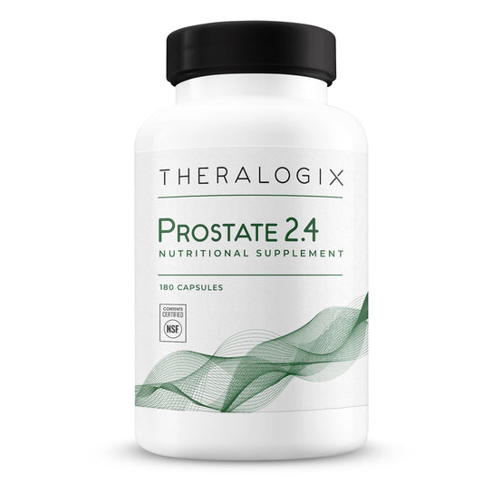 Theralogix Prostate 2.4 capsules in bottle, ready for daily prostate health support.