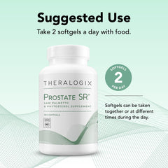 Theralogix Prostate SR label close-up with NSF verification seal.