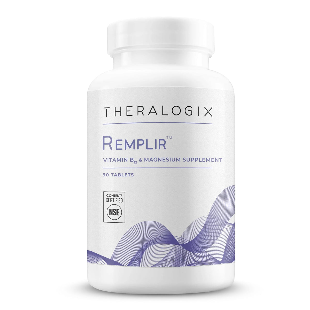 Theralogix Remplir bottle and label highlighting NSF certification and trusted quality.