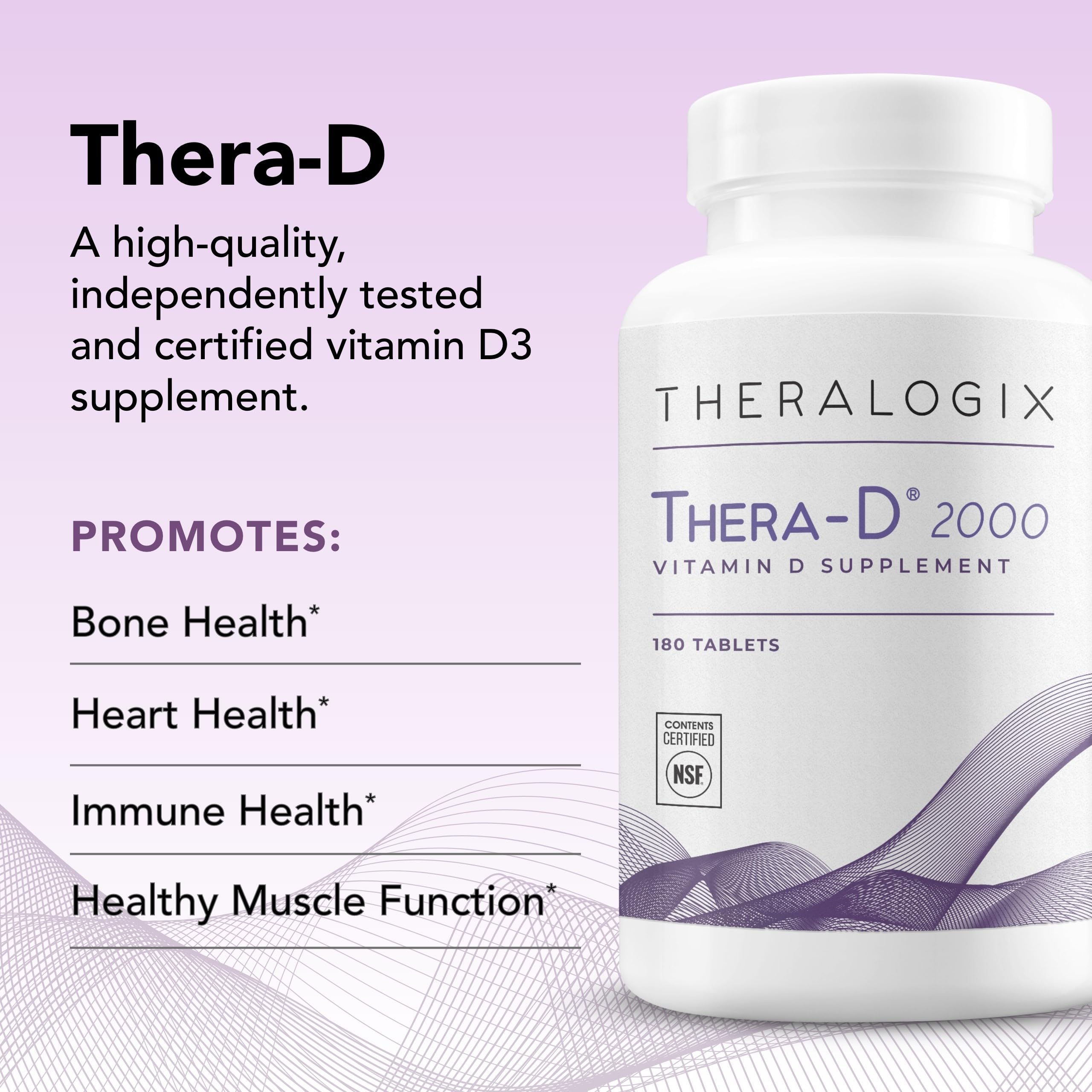 Theralogix Thera-D 2000 bottle on counter, ready for routine use.
