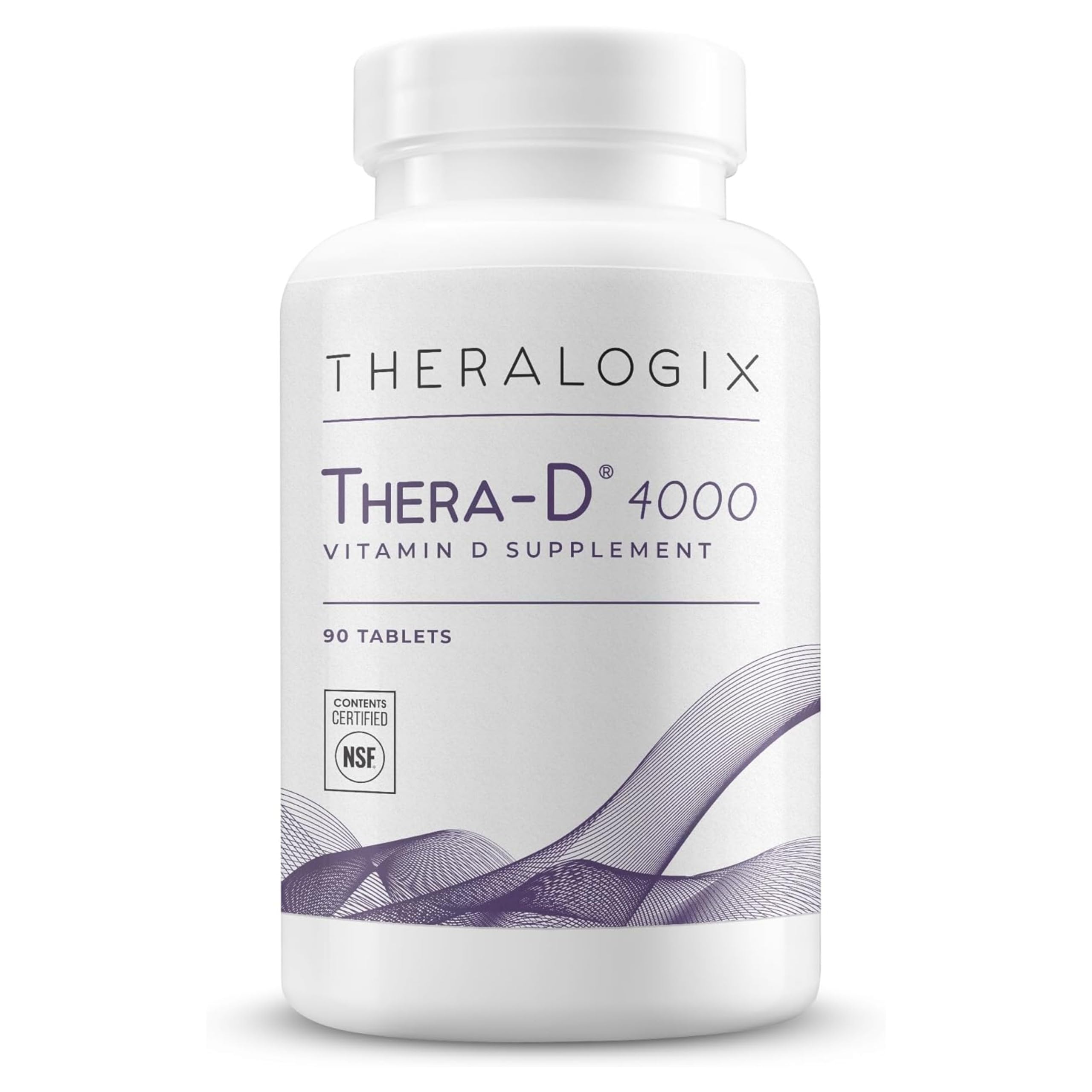 Theralogix Thera-D 4000IU bottle with tablets for daily immune support.