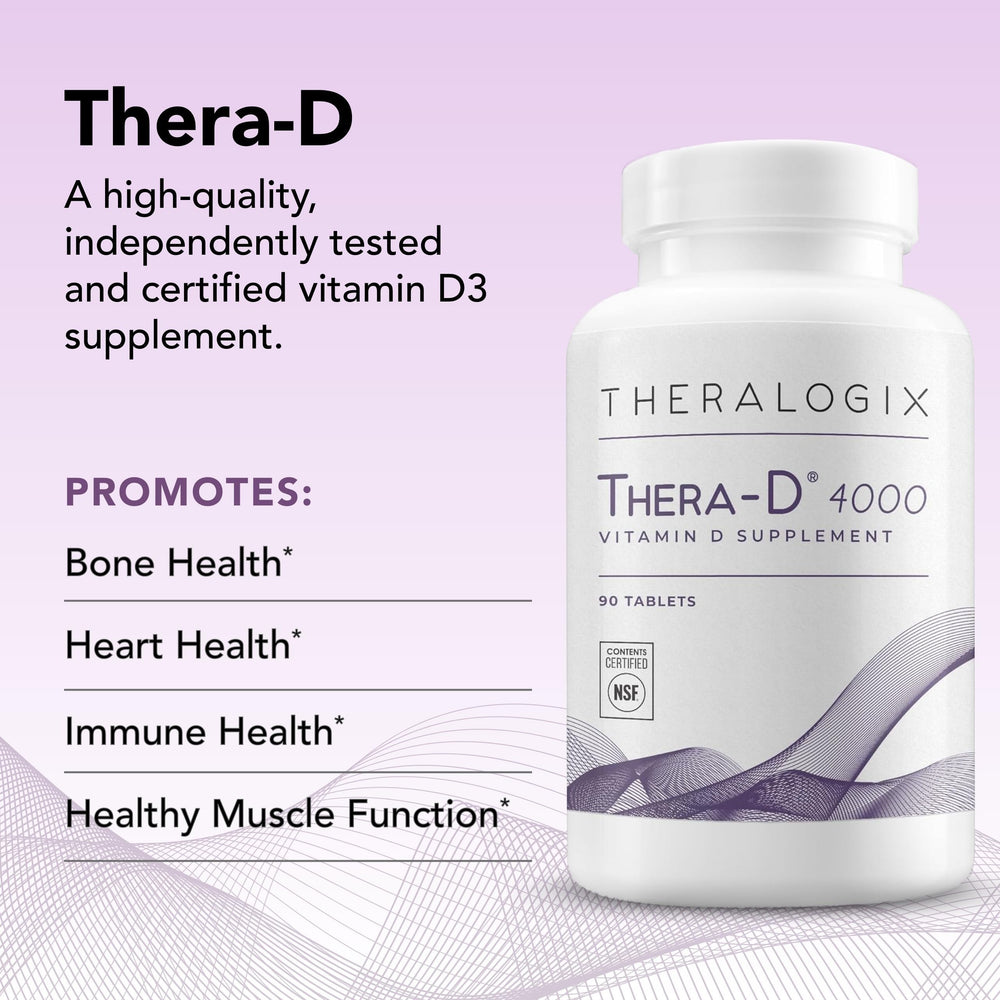 USA-made Thera-D packaging highlights quality manufacturing standards.
