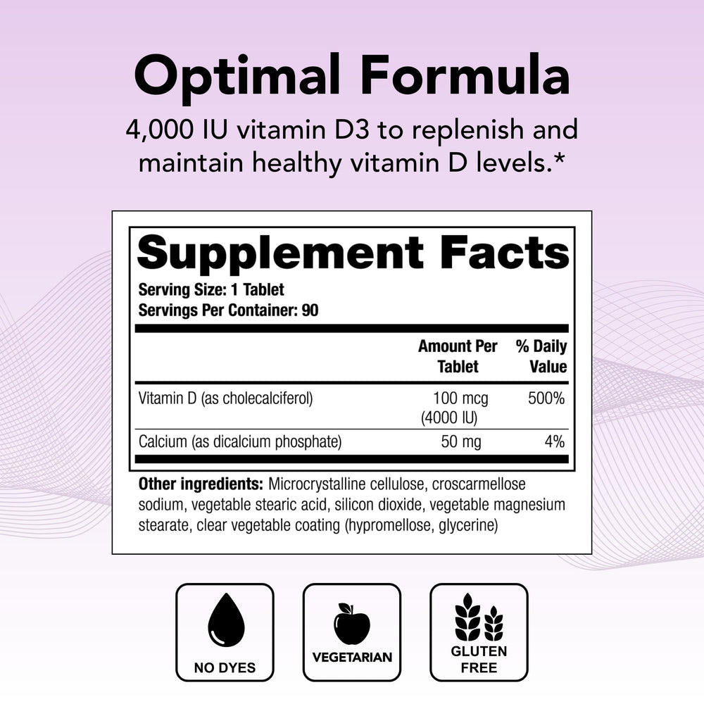Close-up of Thera-D tablets showing high potency vitamin D3.